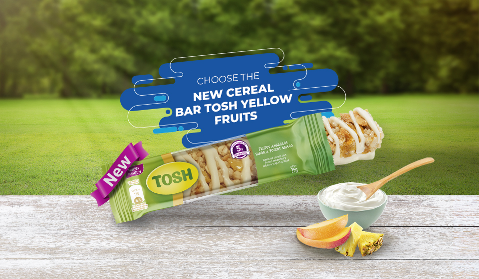 Choose the new cereal bar Tosh Yellow Fruits