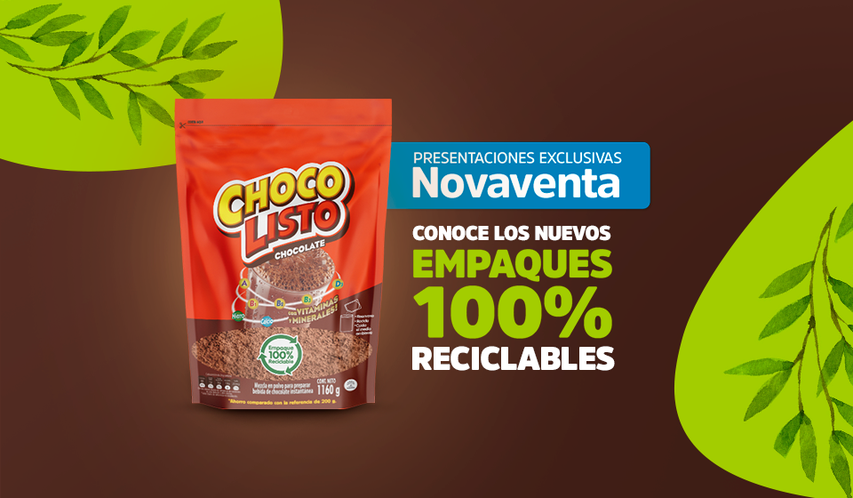 ¡Nuevo empaque de Chocolisto, 100% reciclable!