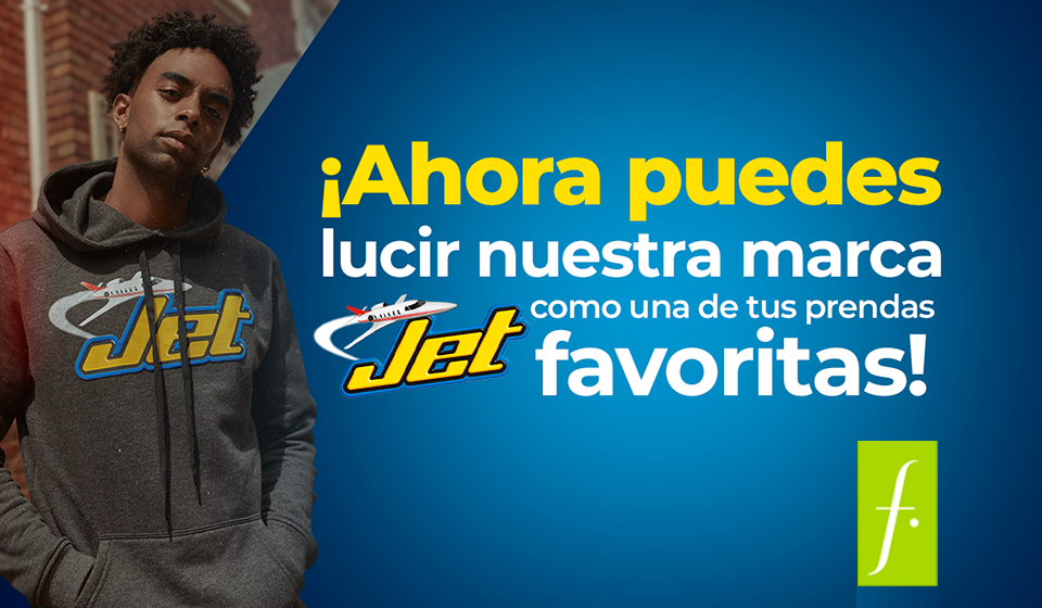 ¡Ahora puedes lucir nuestra marca Jet como una de tus prendas favoritas!