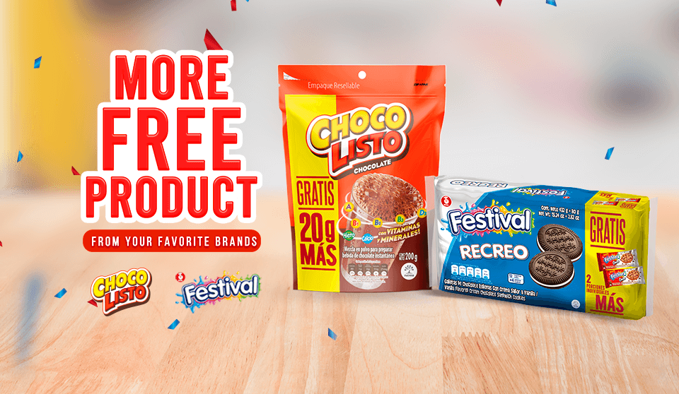 Enjoy more FREE product for you with Chocolisto and Festival brand!