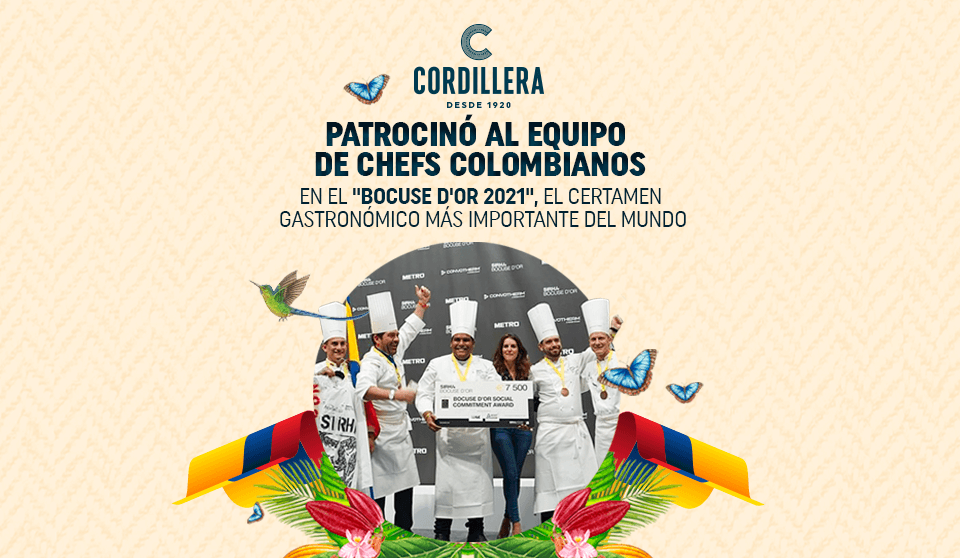 Nuestra marca Cordillera patrocinó al equipo de Chefs Colombianos en el “Bocuse d’Or 2021”