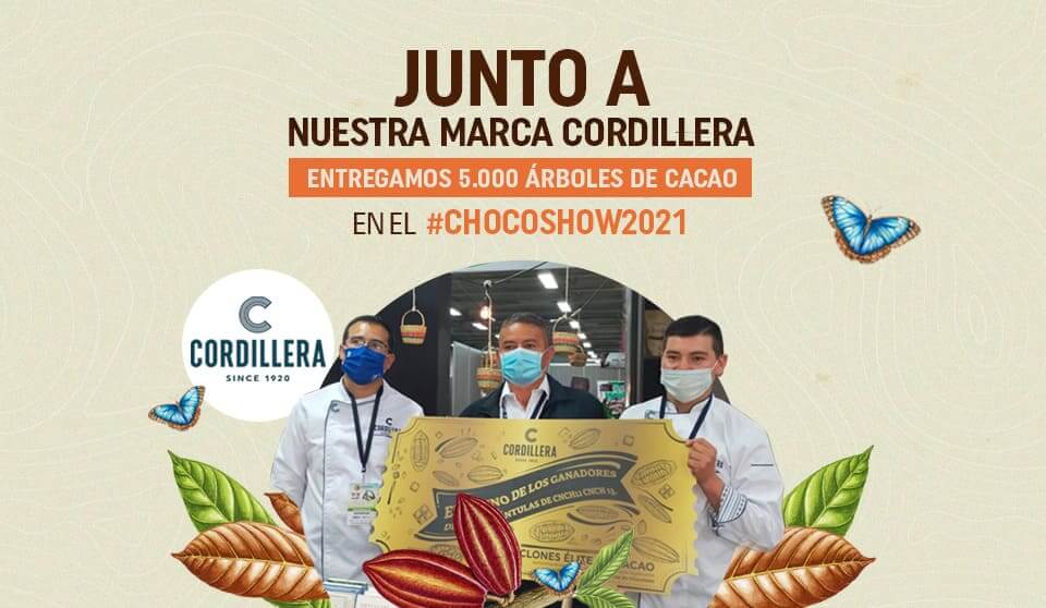 Junto a nuestra marca Cordillera entregamos 5.000 árboles de cacao en el #Chocoshow2021