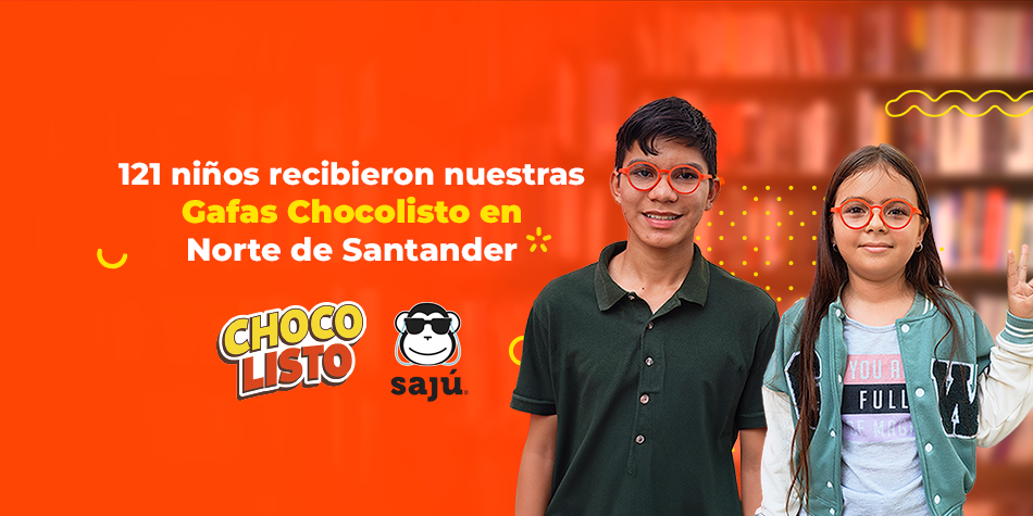 ¡Impactamos a 121 niños en el Norte de Santander con nuestras gafas Chocolisto, hechas con nuestras icónicas tapas!